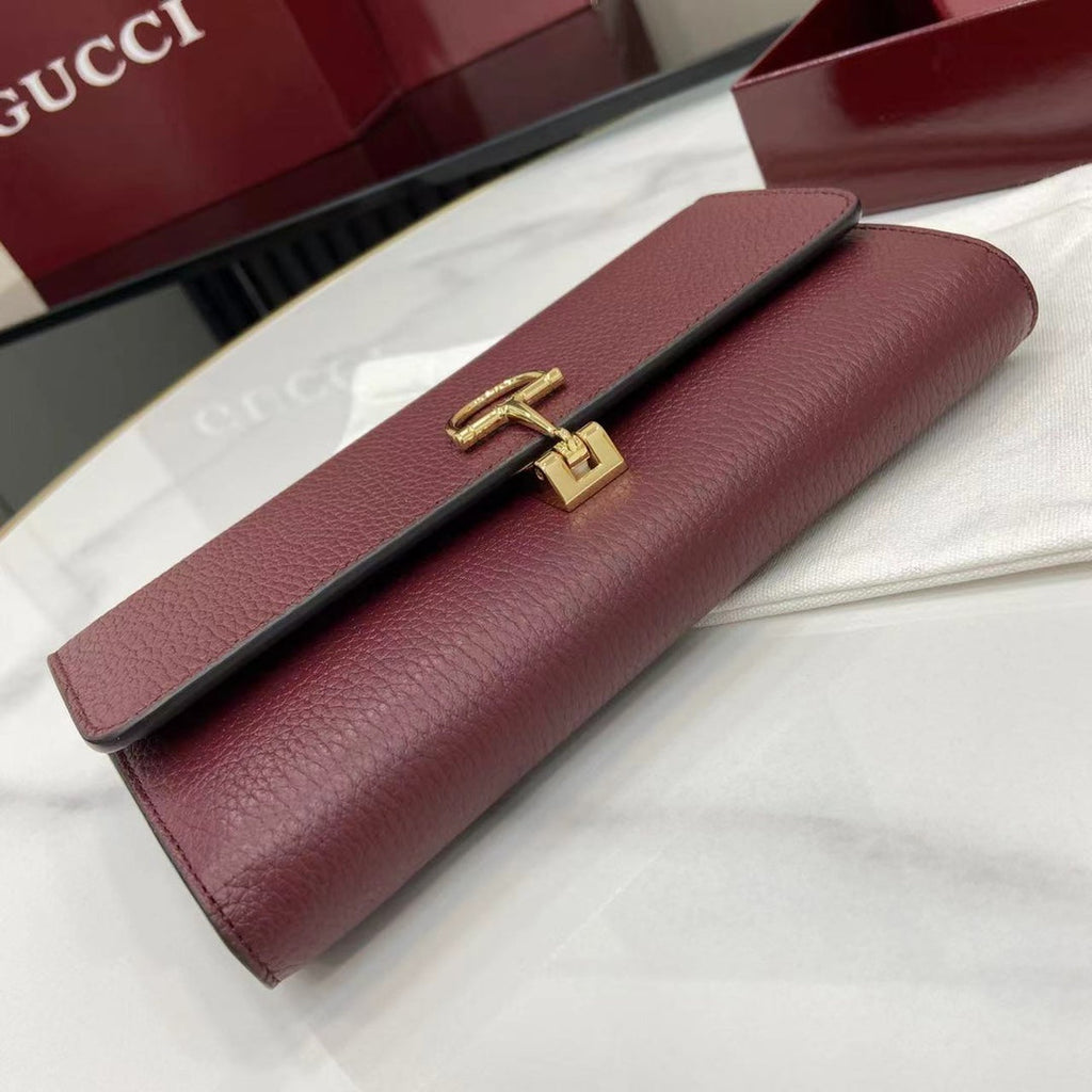 Gucci Softbit continental wallet 828147 in wine red leather