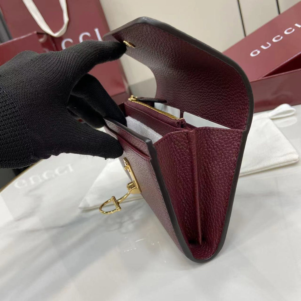 Gucci Softbit continental wallet 828147 in wine red leather
