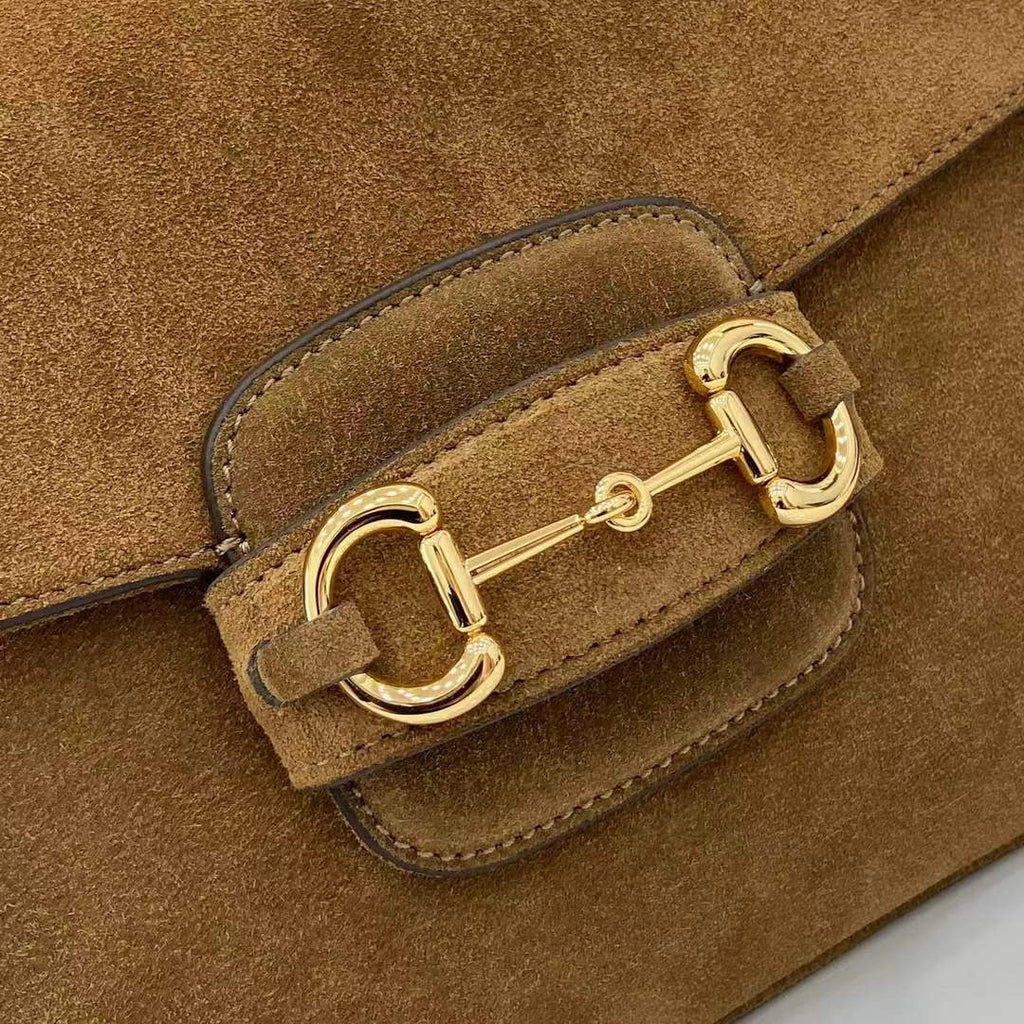Gucci Horsebit 1955 Aura medium shoulder bag, ‎836890 brown suede
