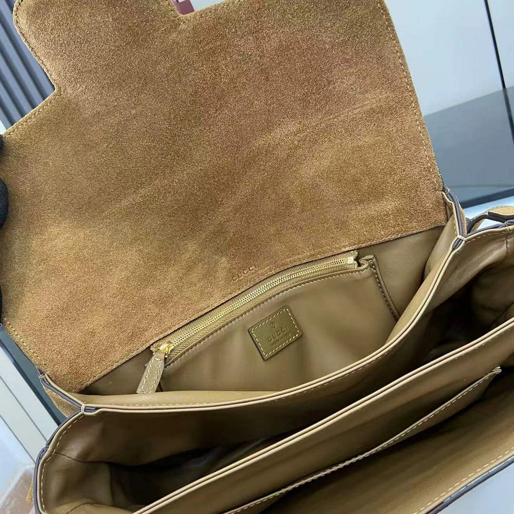 Gucci Horsebit 1955 Aura medium shoulder bag, ‎836890 brown suede