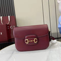 Gucci Horsebit 1955 Aura small shoulder bag, 847063 Rosso Ancora red leather