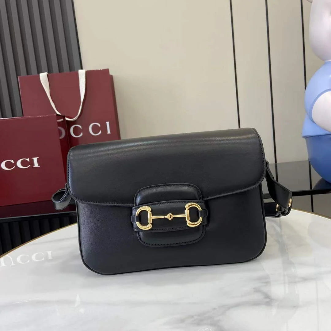 Gucci Horsebit 1955 Aura small shoulder bag, 847063 black leather