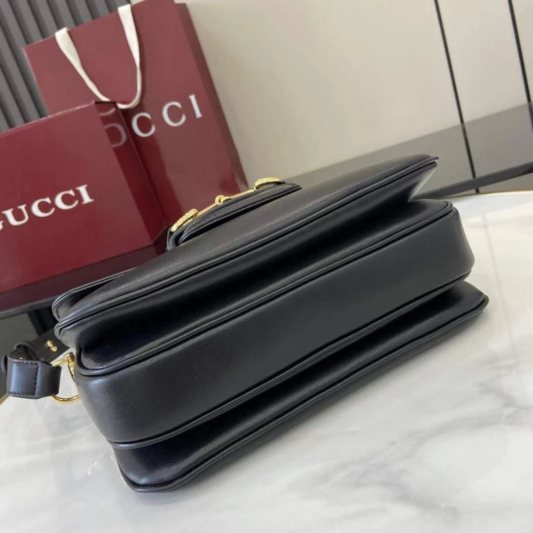 Gucci Horsebit 1955 Aura small shoulder bag, 847063 black leather