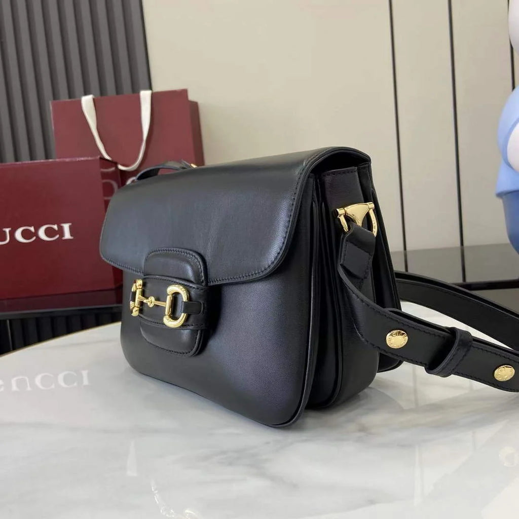 Gucci Horsebit 1955 Aura small shoulder bag, 847063 black leather