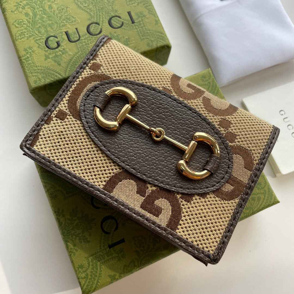 Gucci Horsebit 1955 card case wallet 621887 Brown