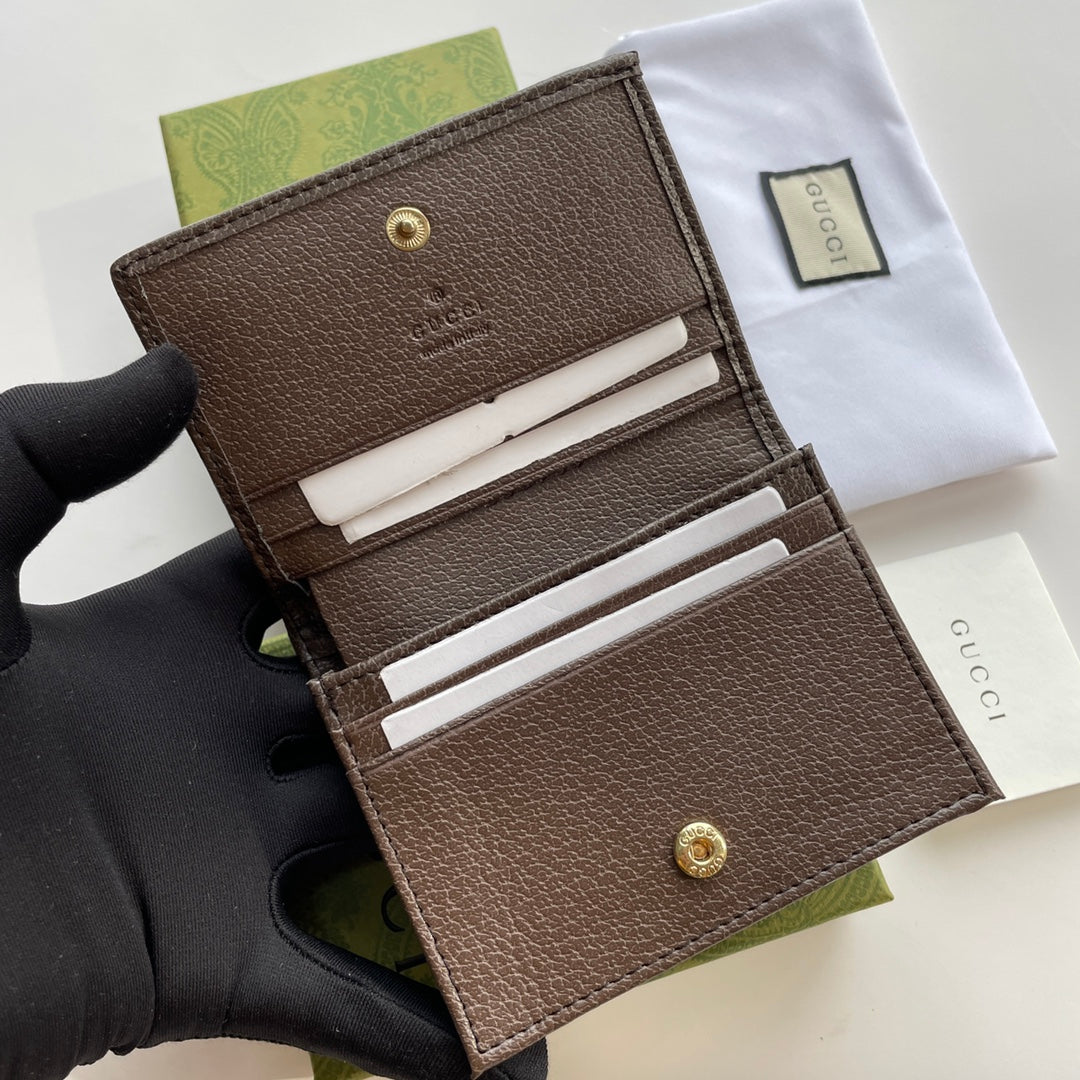 Gucci Horsebit 1955 card case wallet 621887 Brown