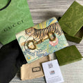 Gucci Horsebit 1955 card case wallet 621887 Beige tiger