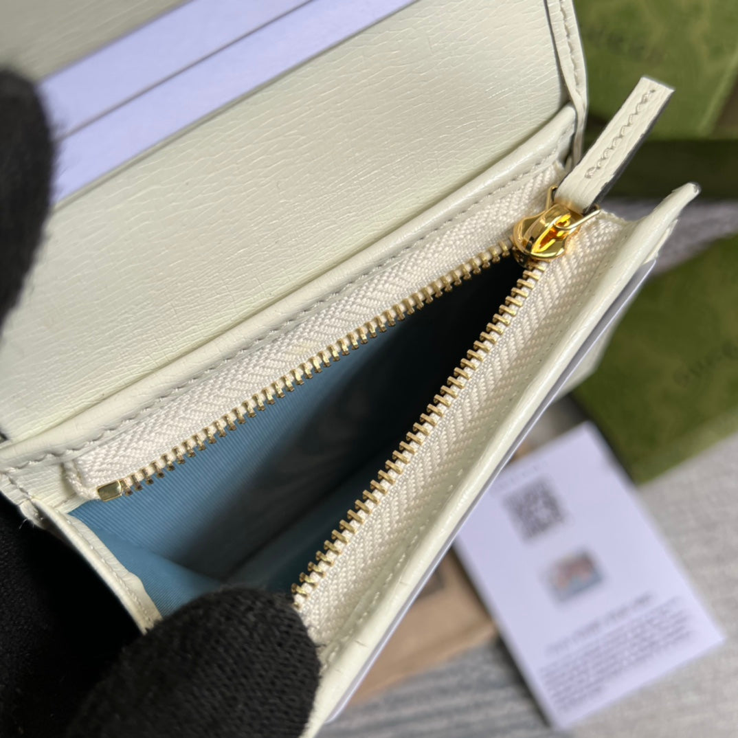 Gucci Horsebit 1955 card case wallet 621887 Beige tiger