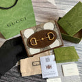 Gucci Horsebit 1955 card case wallet 621887 Brown Leather