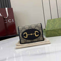 Gucci Horsebit 1955 card case wallet, 621887 in black leather