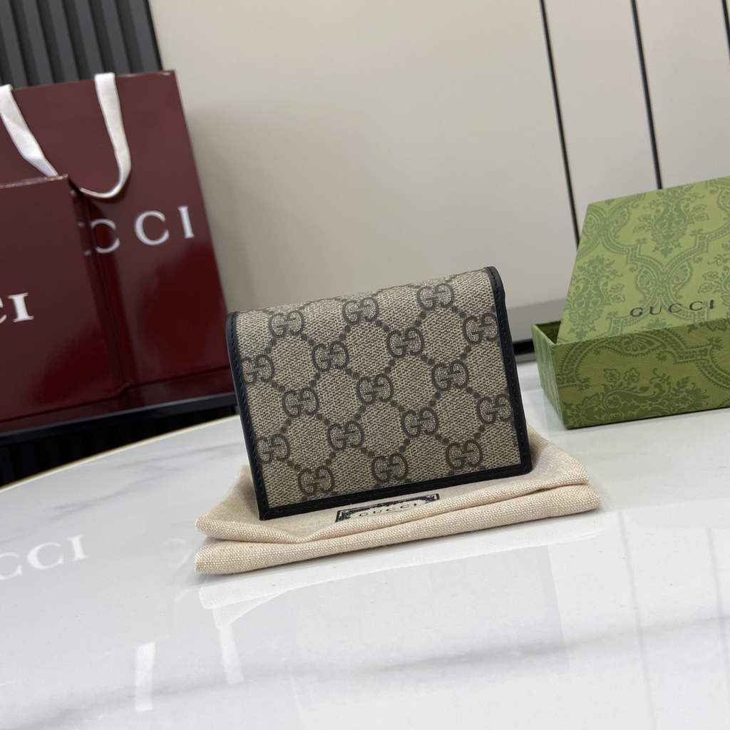 Gucci Horsebit 1955 card case wallet, 621887 in black leather
