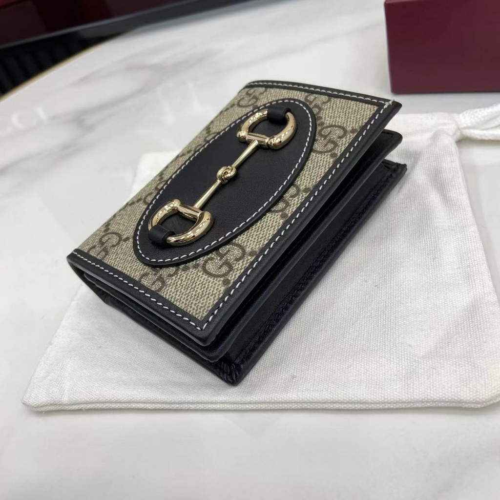 Gucci Horsebit 1955 card case wallet, 621887 in black fabric