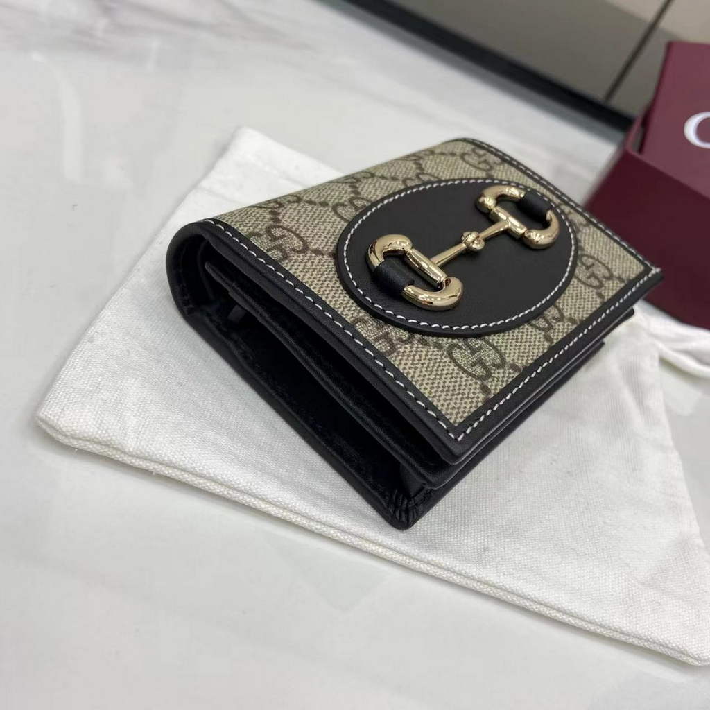 Gucci Horsebit 1955 card case wallet, 621887 in black fabric