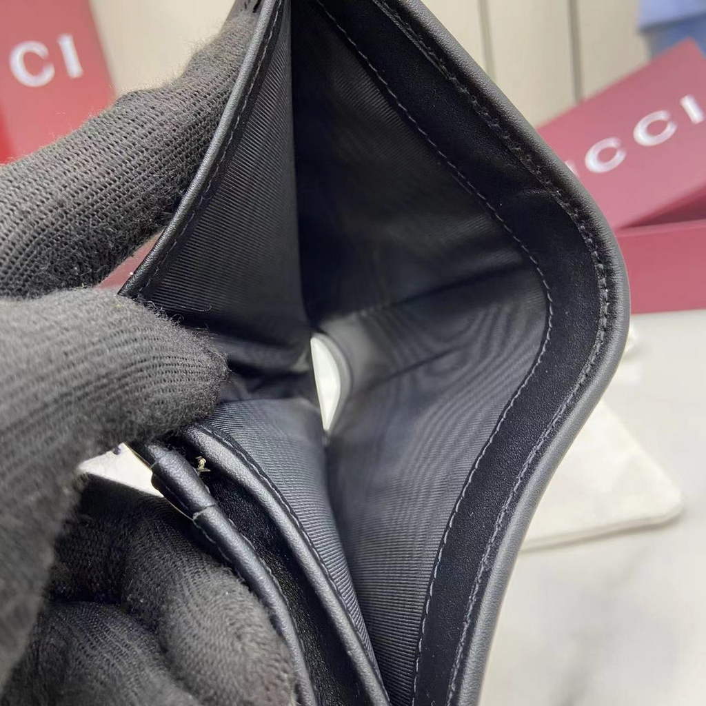 Gucci Horsebit 1955 card case wallet, 621887 in black fabric