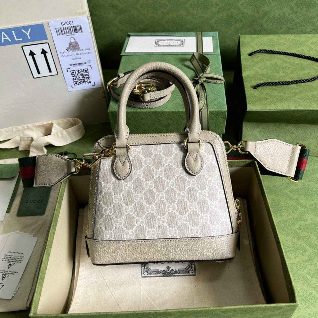 Gucci Horsebit 1955 GG mini bag 677212 Beige and white GG Supreme canvas