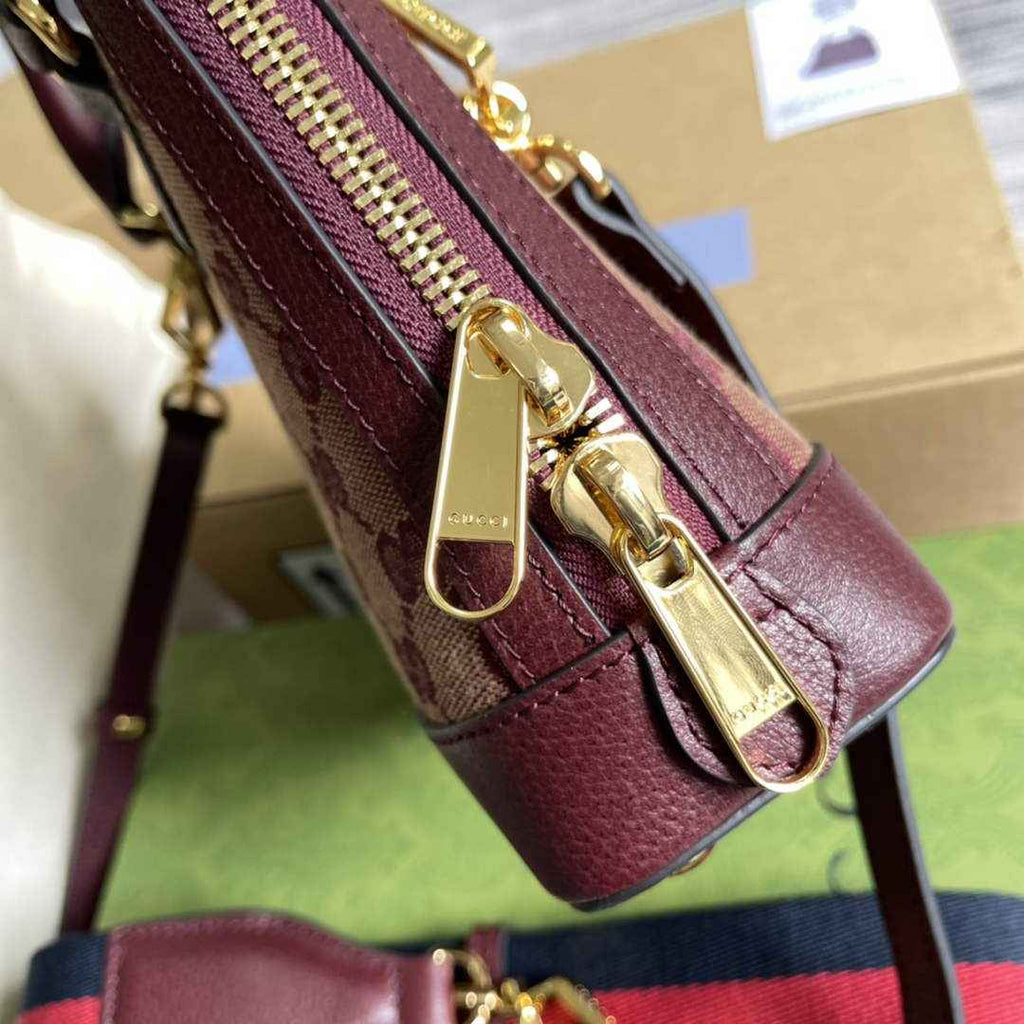 Gucci Horsebit 1955 GG mini bag 677212 Red GG Supreme canvas