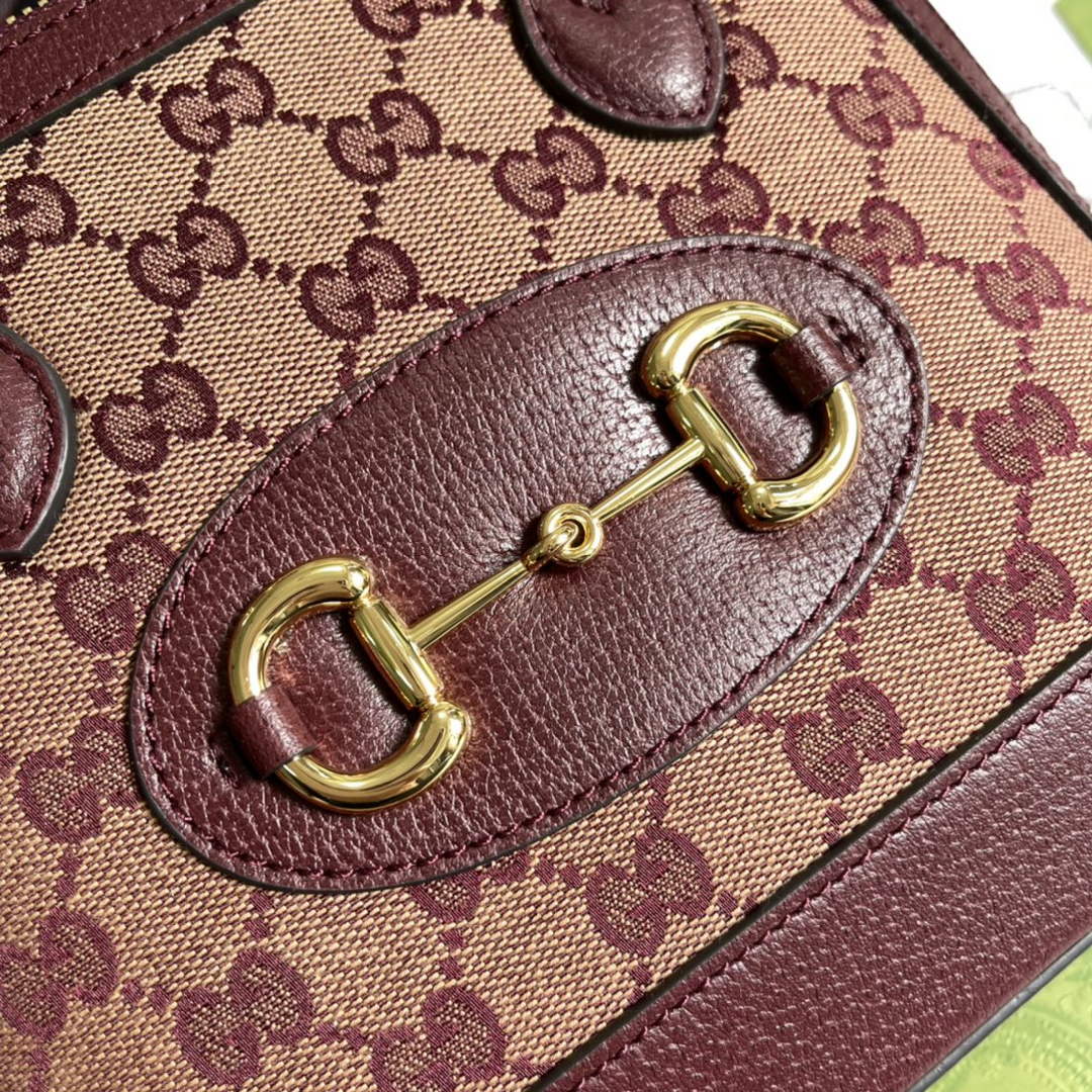 Gucci Horsebit 1955 GG mini bag 677212 Red GG Supreme canvas