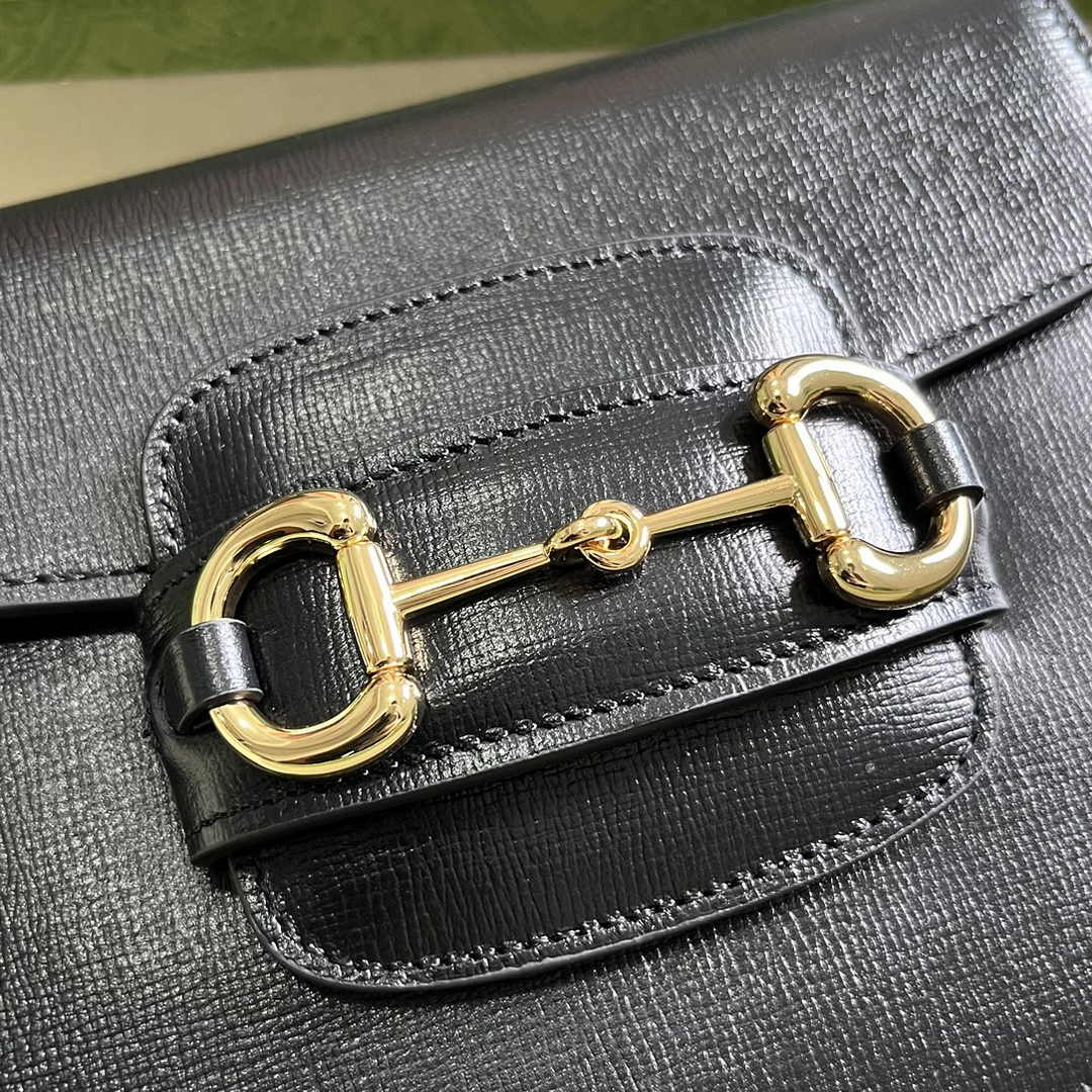 Gucci Horsebit 1955 mini rounded bag 760191 in black leather