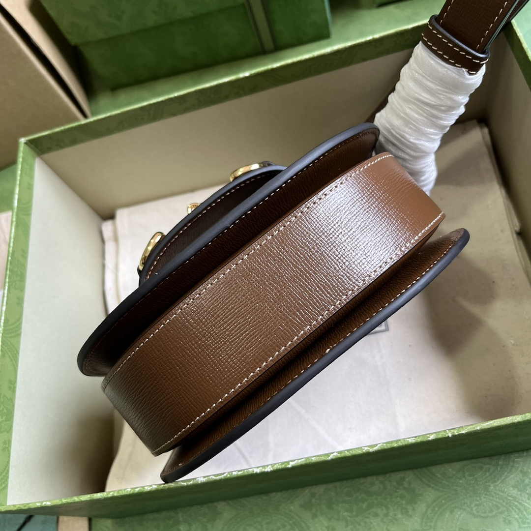 Gucci Horsebit 1955 mini rounded bag 760191 in brown leather