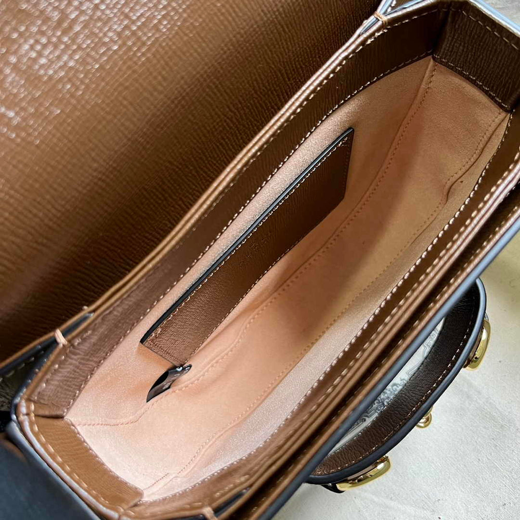 Gucci Horsebit 1955 mini rounded bag 760191 in brown leather
