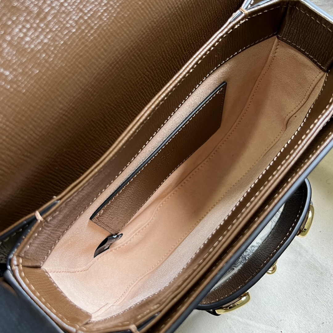 Gucci Horsebit 1955 mini rounded bag 760191 in brown leather