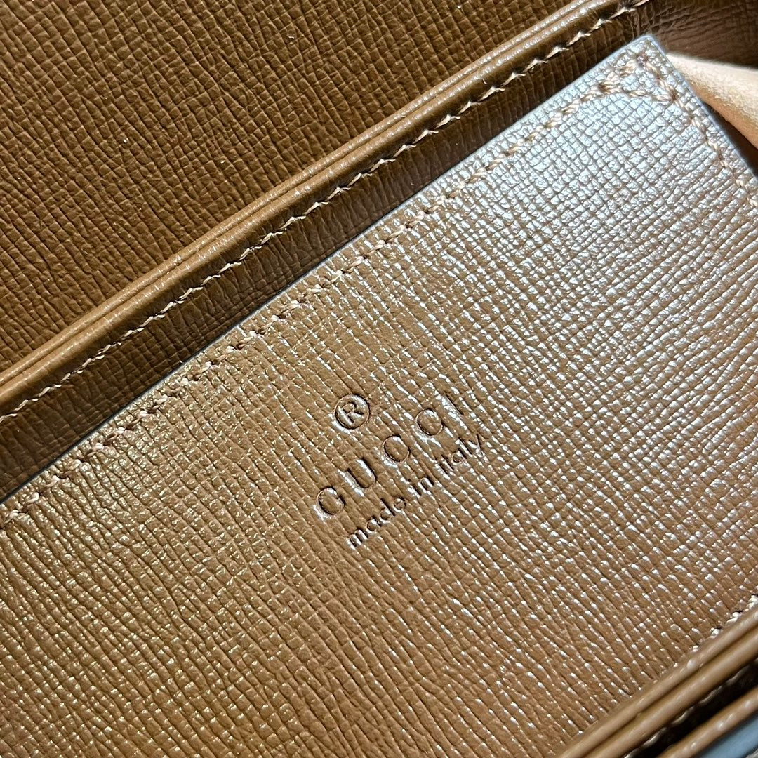 Gucci Horsebit 1955 mini rounded bag 760191 in brown leather