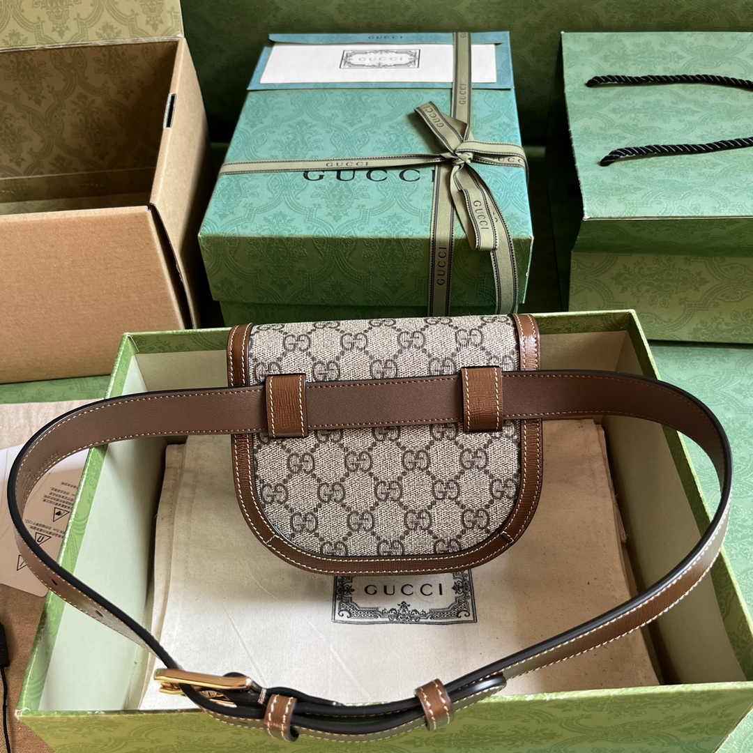 Gucci Horsebit 1955 rounded belt bag 760198 Brown leather