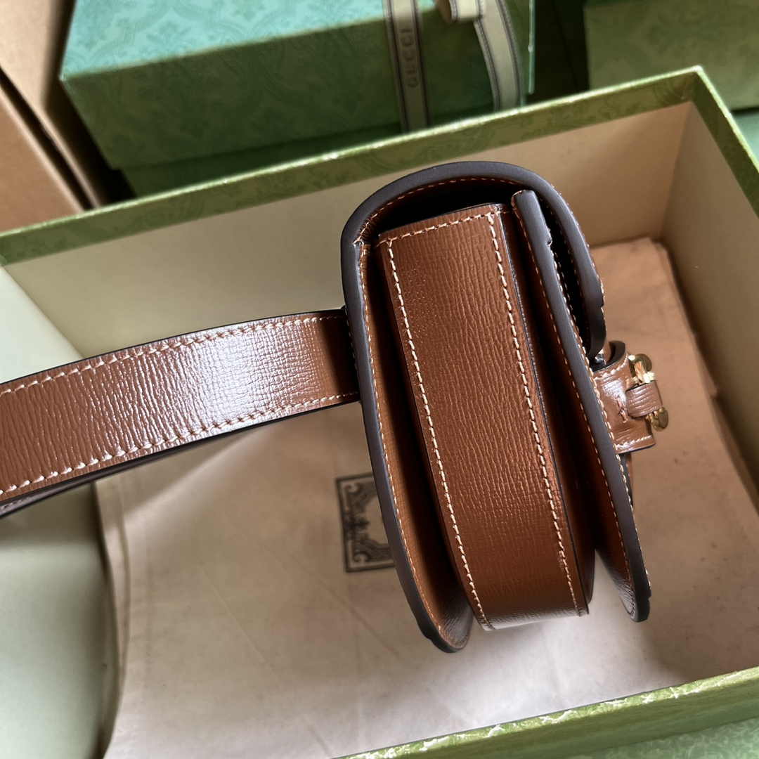 Gucci Horsebit 1955 rounded belt bag 760198 Brown leather