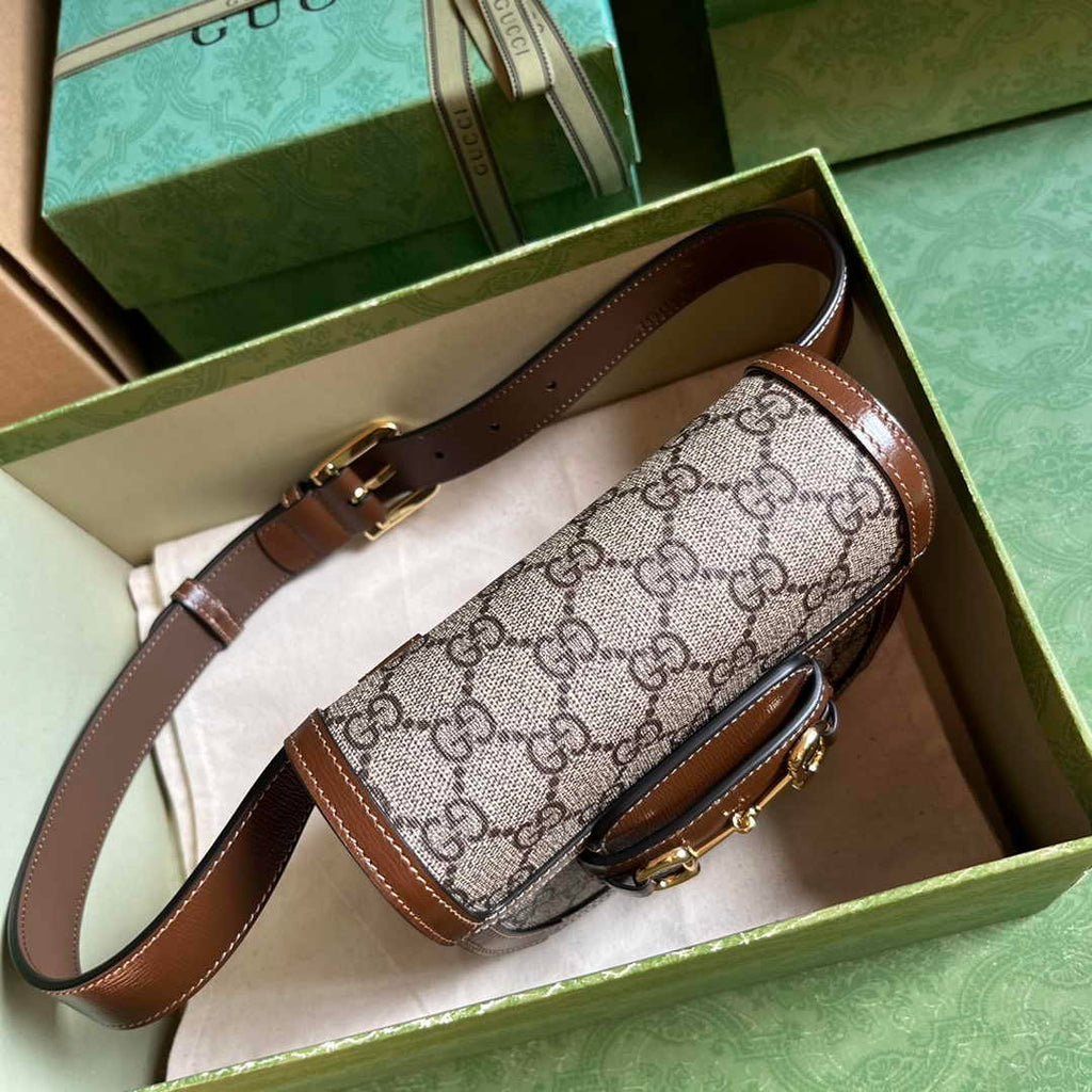Gucci Horsebit 1955 rounded belt bag 760198 Brown leather
