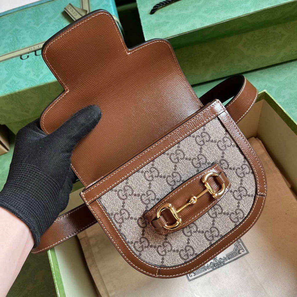Gucci Horsebit 1955 rounded belt bag 760198 Brown leather