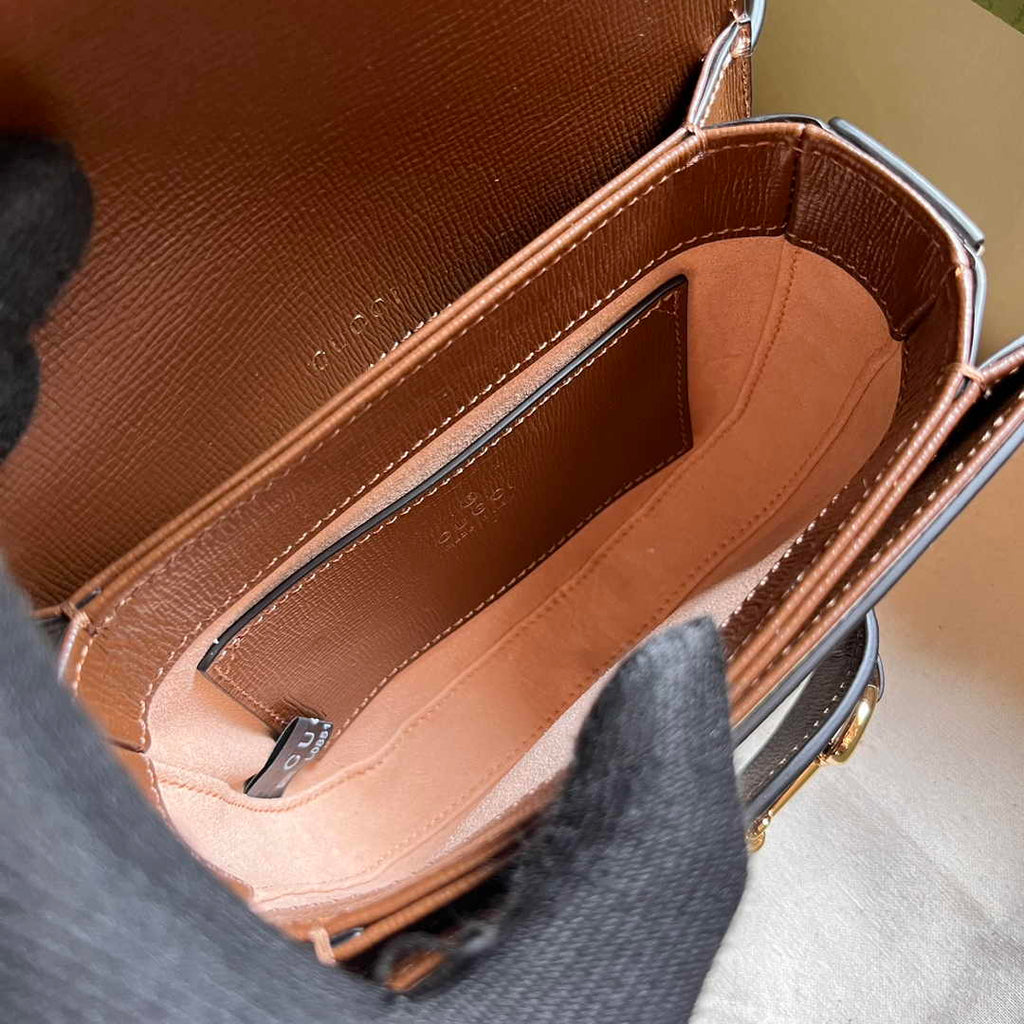 Gucci Horsebit 1955 rounded belt bag 760198 Brown leather