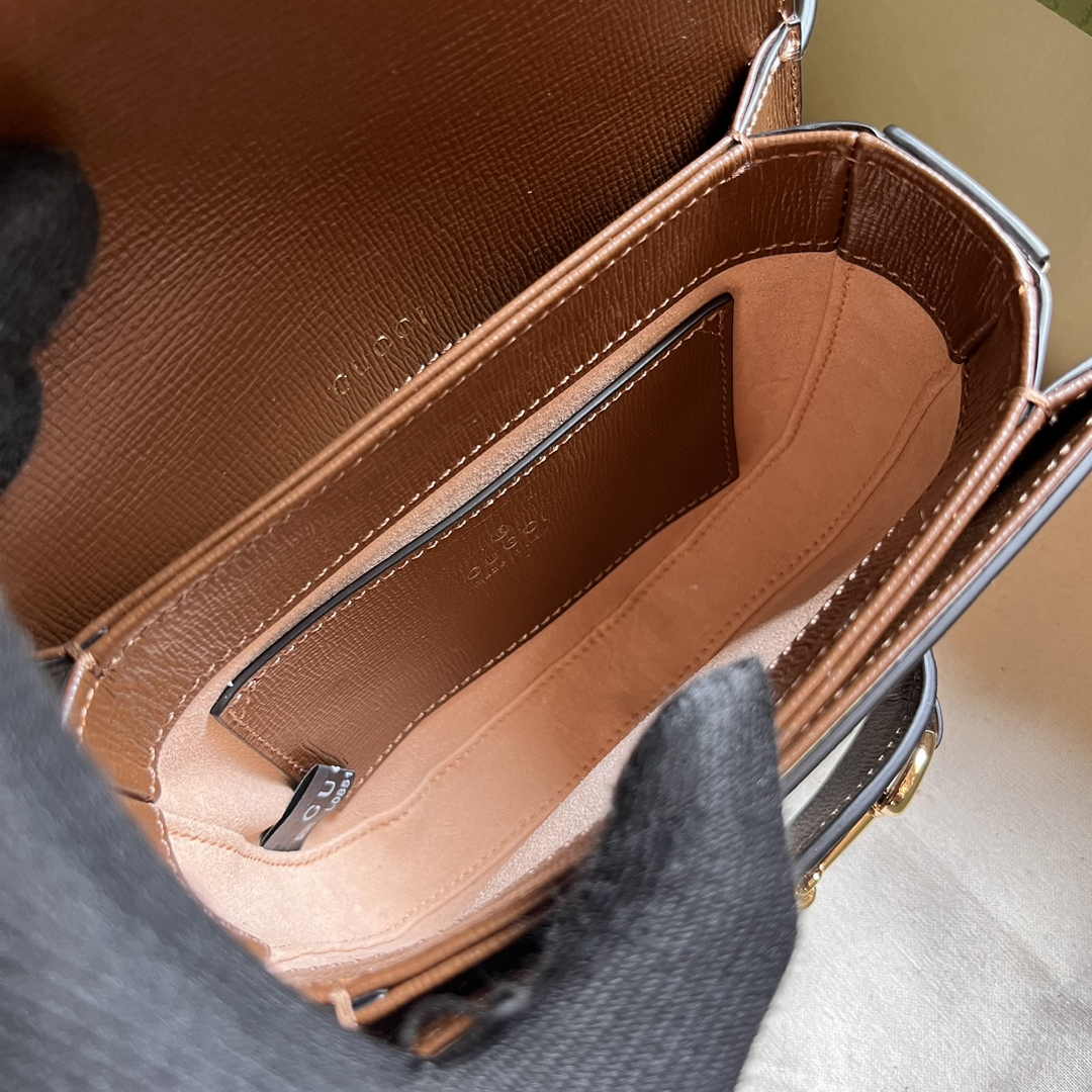 Gucci Horsebit 1955 rounded belt bag 760198 Brown leather