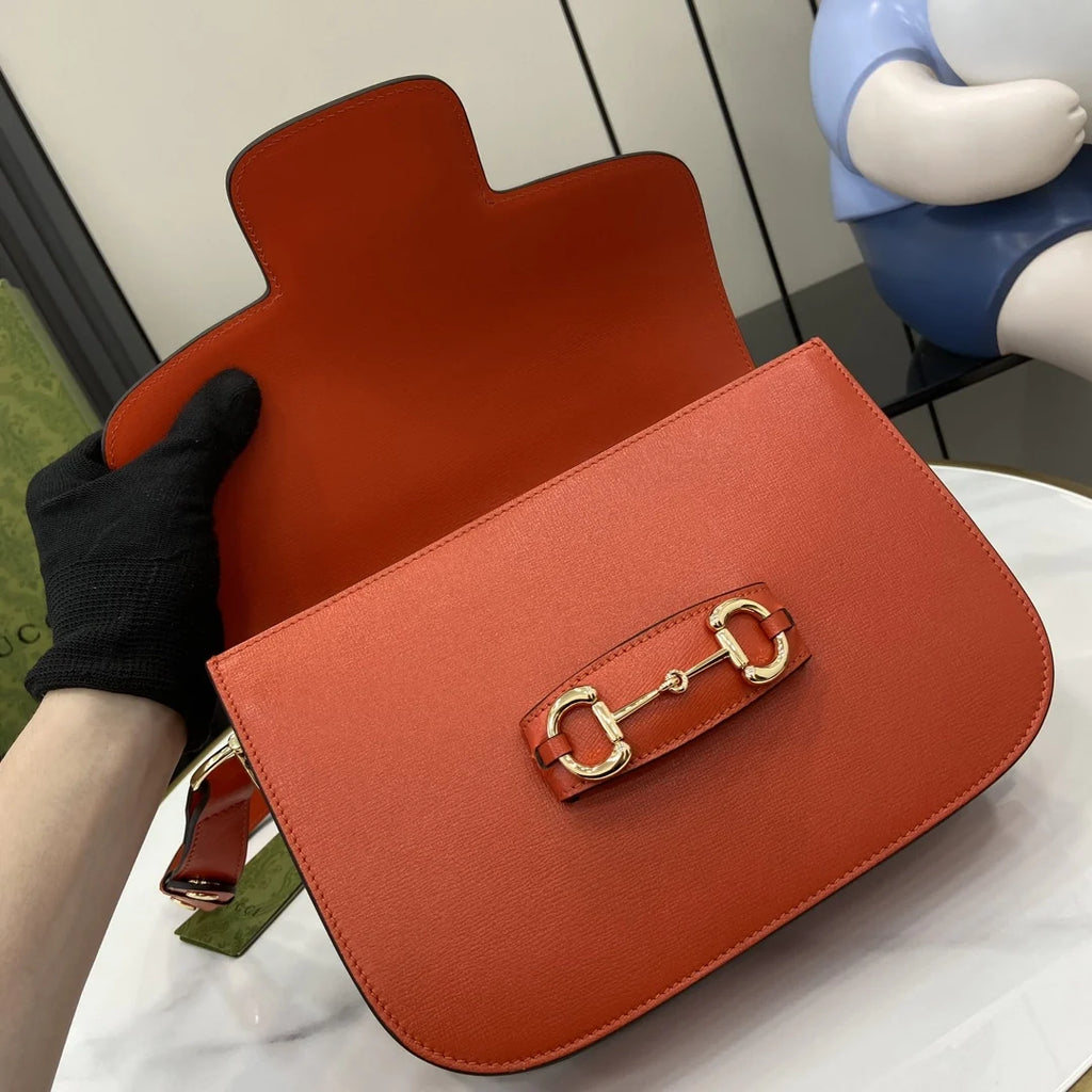 Gucci Horsebit 1955 shoulder bag 602204 in orange leather