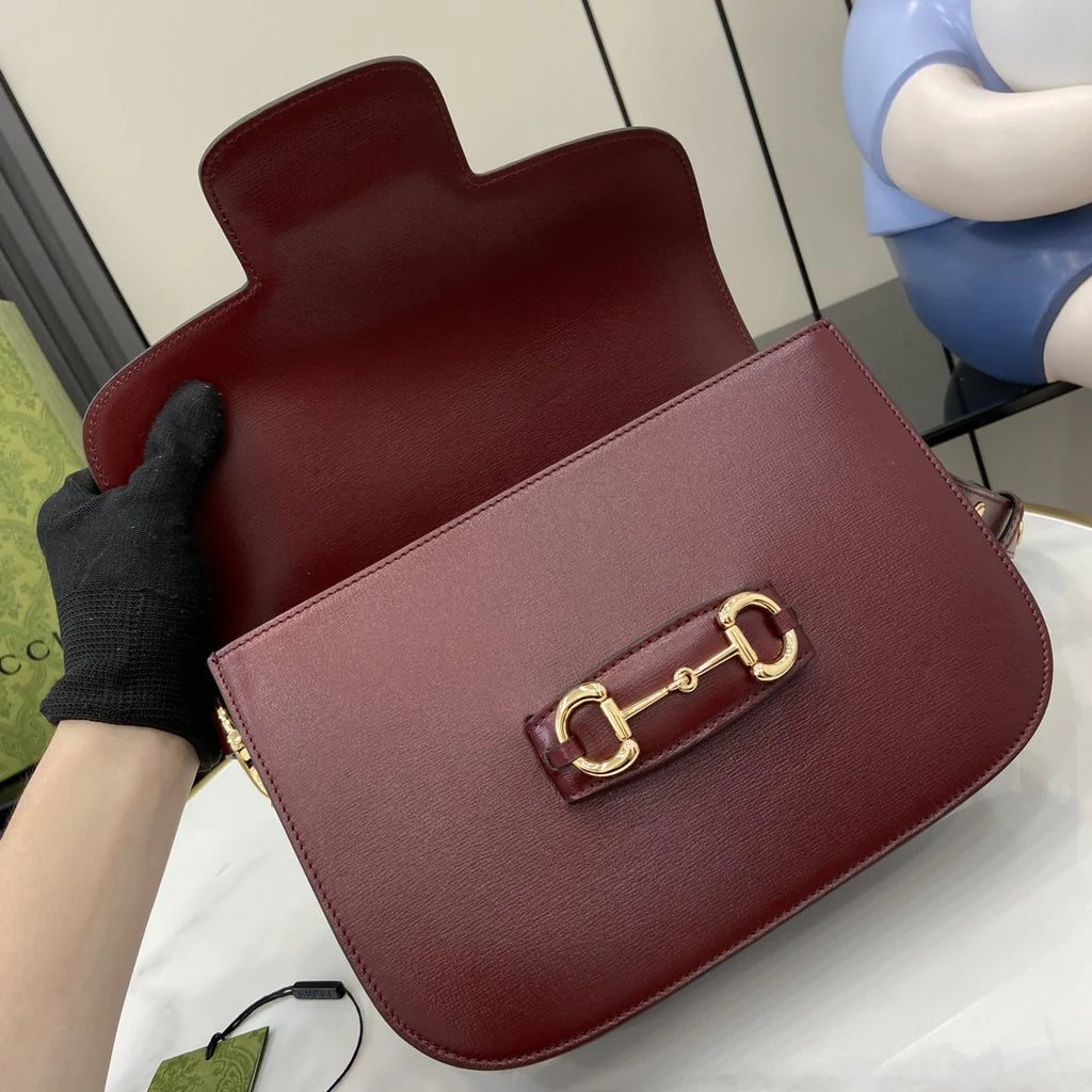 Gucci Horsebit 1955 shoulder bag 602204 in wine red leather