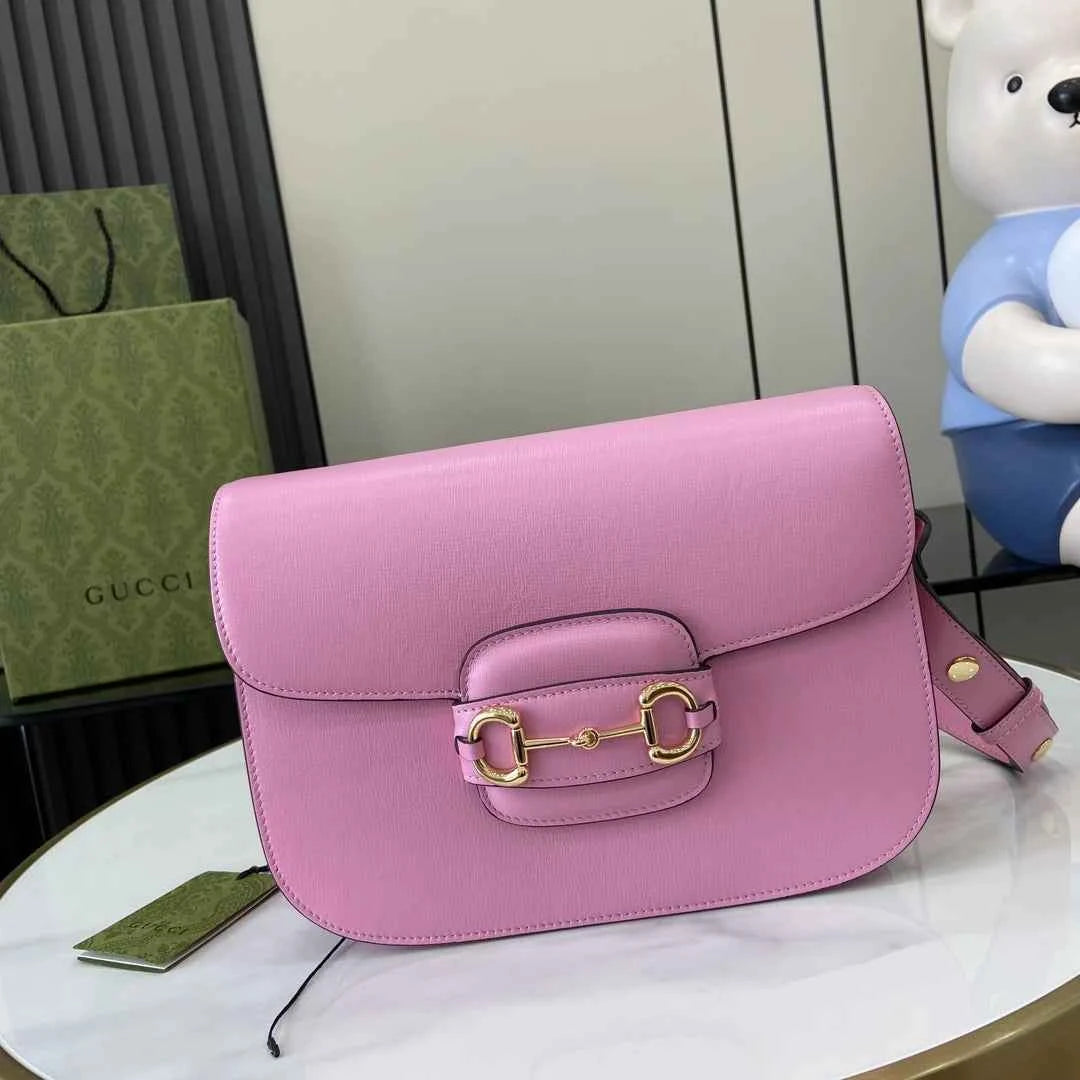 Gucci Horsebit 1955 shoulder bag 602204 in pink leather