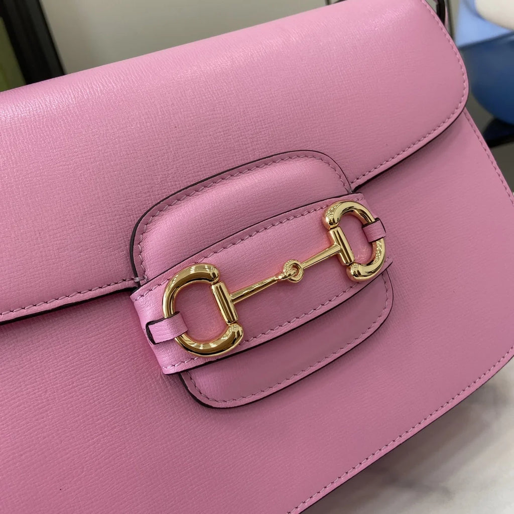 Gucci Horsebit 1955 shoulder bag 602204 in pink leather
