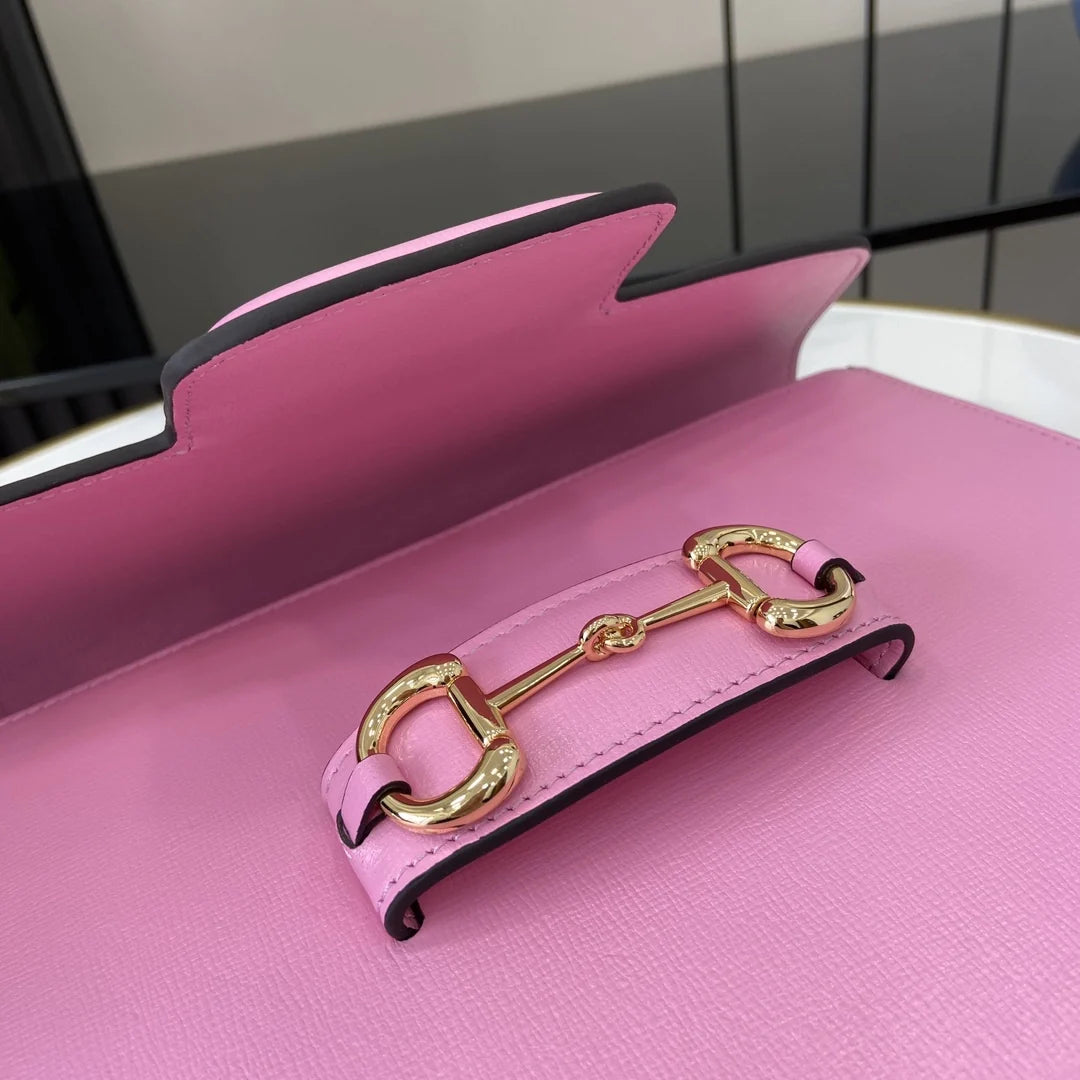 Gucci Horsebit 1955 shoulder bag 602204 in pink leather