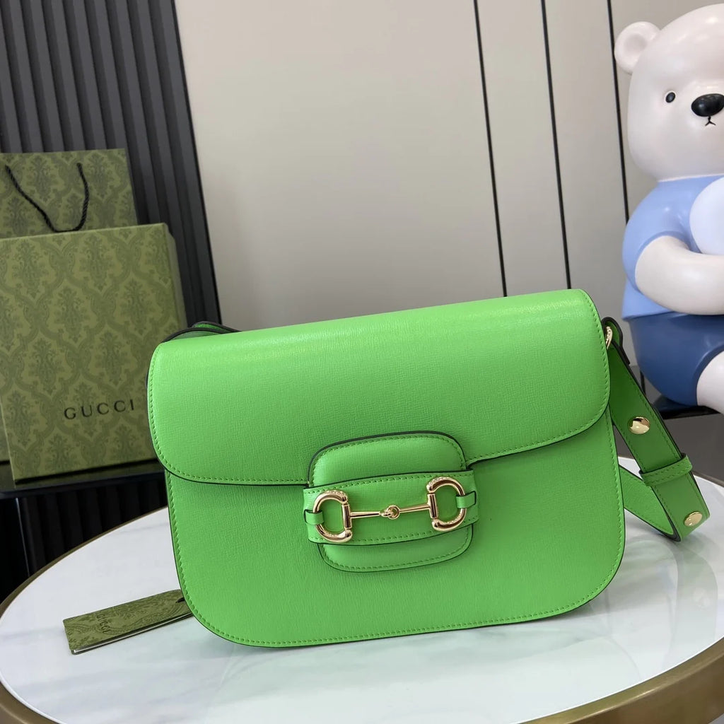 Gucci Horsebit 1955 shoulder bag 602204 in green leather