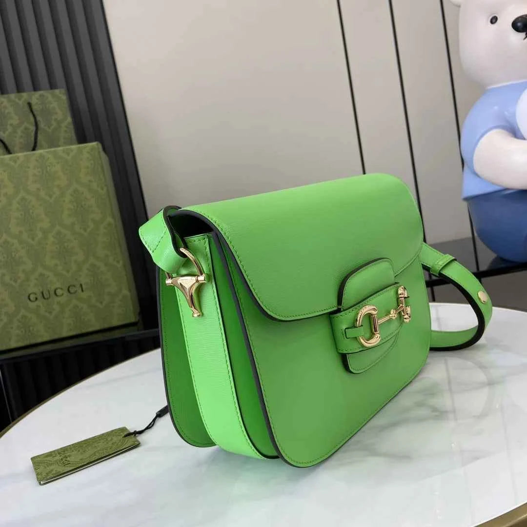 Gucci Horsebit 1955 shoulder bag 602204 in green leather