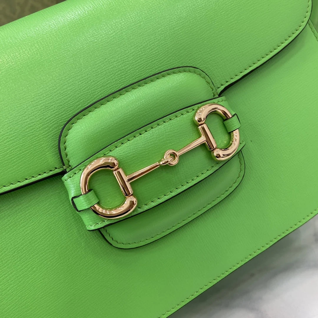 Gucci Horsebit 1955 shoulder bag 602204 in green leather
