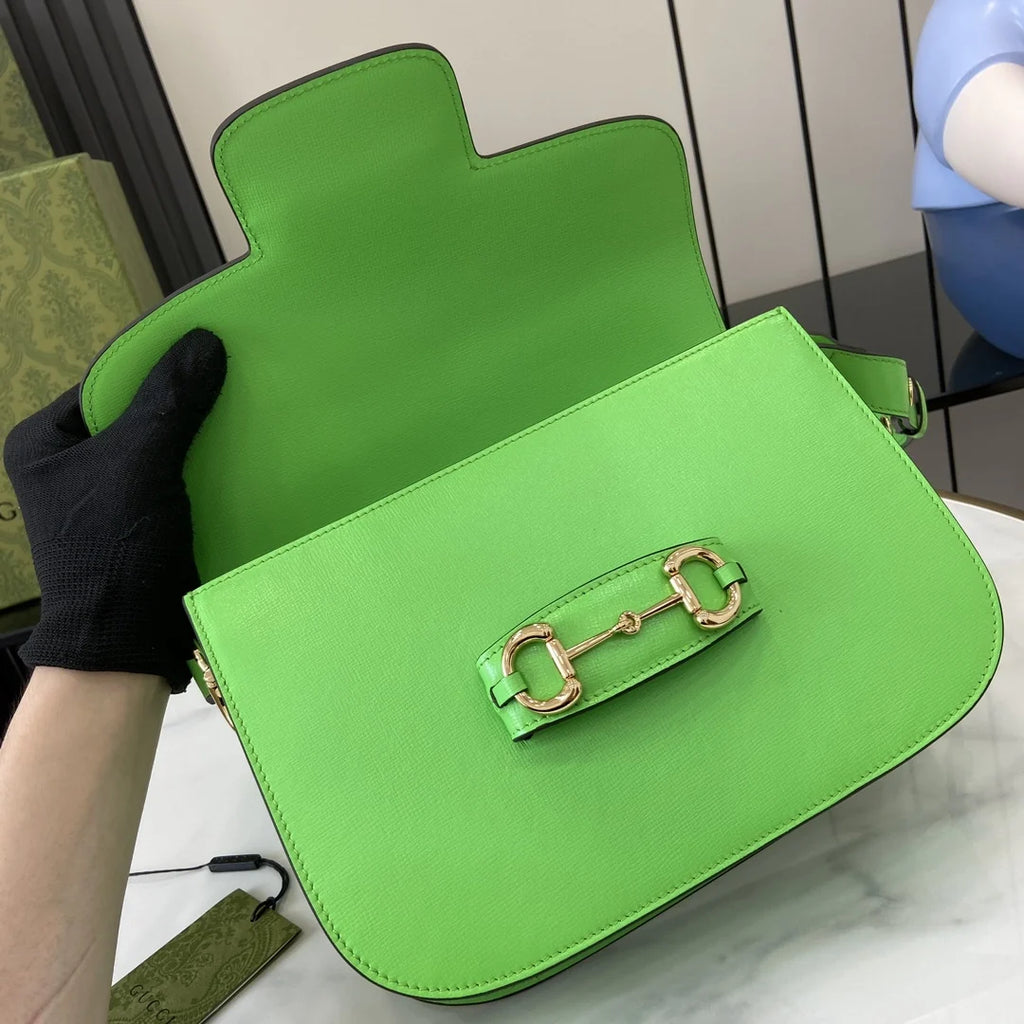 Gucci Horsebit 1955 shoulder bag 602204 in green leather