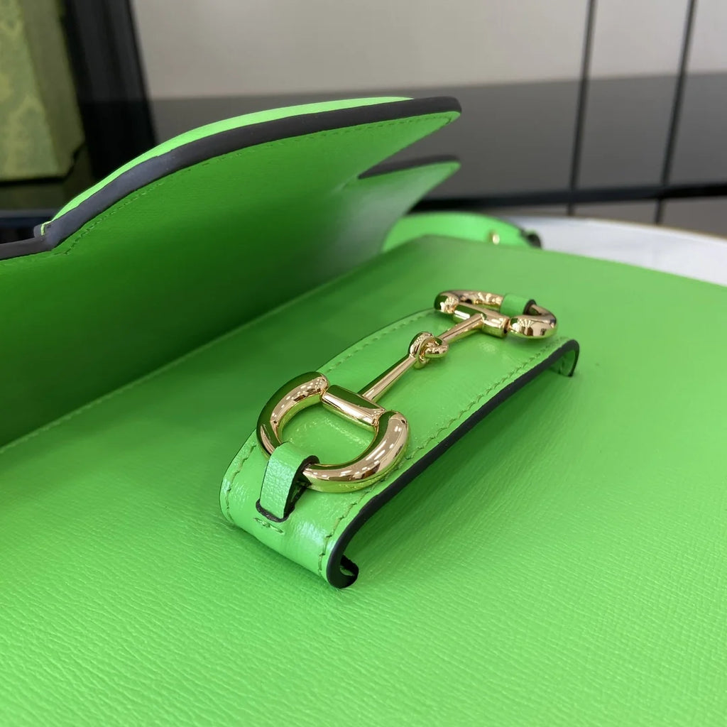 Gucci Horsebit 1955 shoulder bag 602204 in green leather
