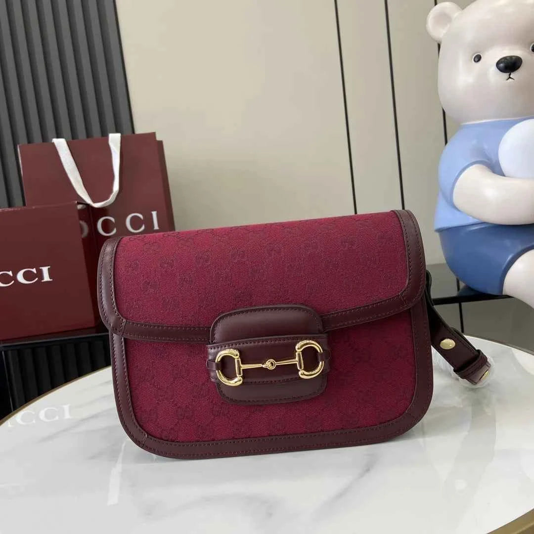 Gucci Horsebit 1955 shoulder bag 602204 in red GG Supreme