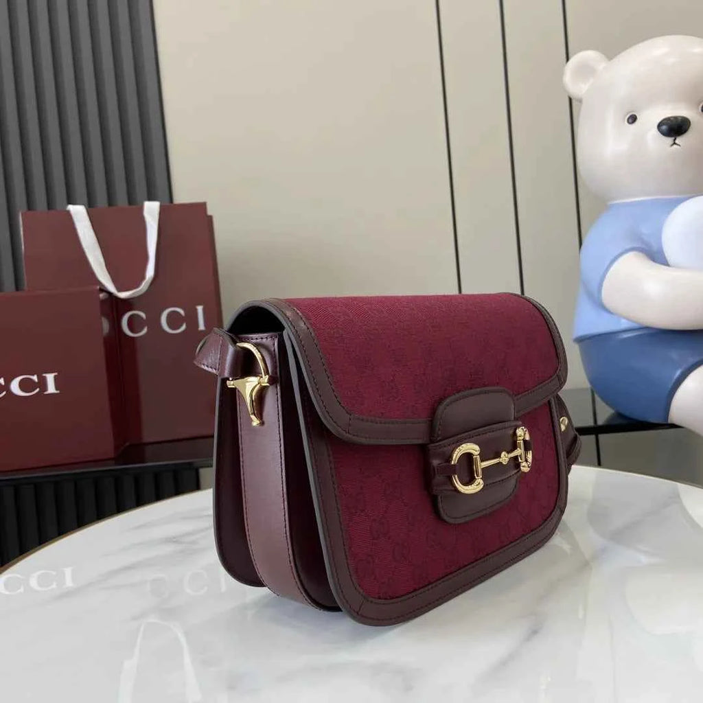 Gucci Horsebit 1955 shoulder bag 602204 in red GG Supreme