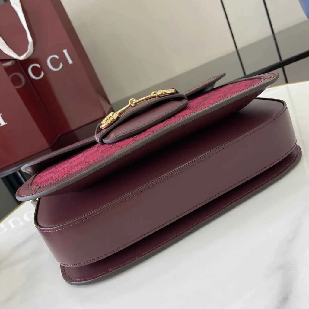 Gucci Horsebit 1955 shoulder bag 602204 in red GG Supreme