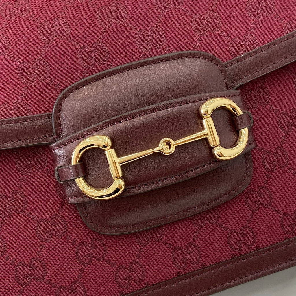 Gucci Horsebit 1955 shoulder bag 602204 in red GG Supreme