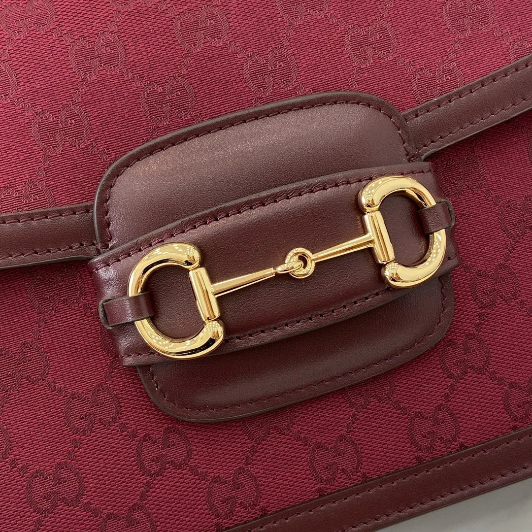 Gucci Horsebit 1955 shoulder bag 602204 in red GG Supreme