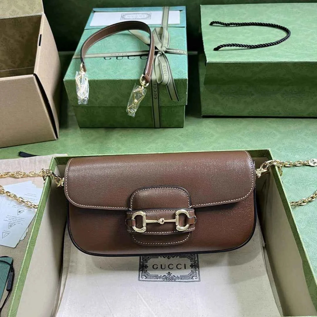 Gucci Horsebit 1955 small shoulder bag 735178 in brown leather