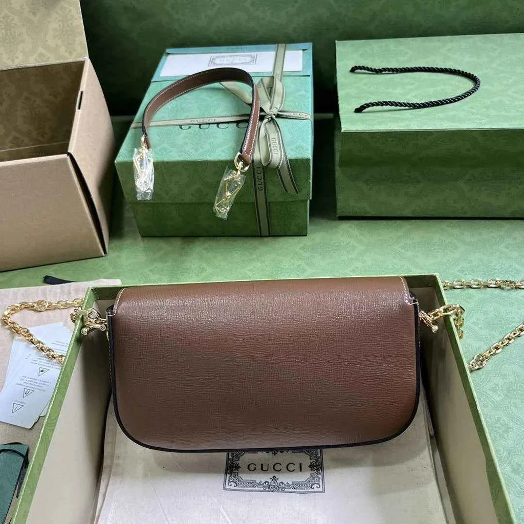 Gucci Horsebit 1955 small shoulder bag 735178 in brown leather