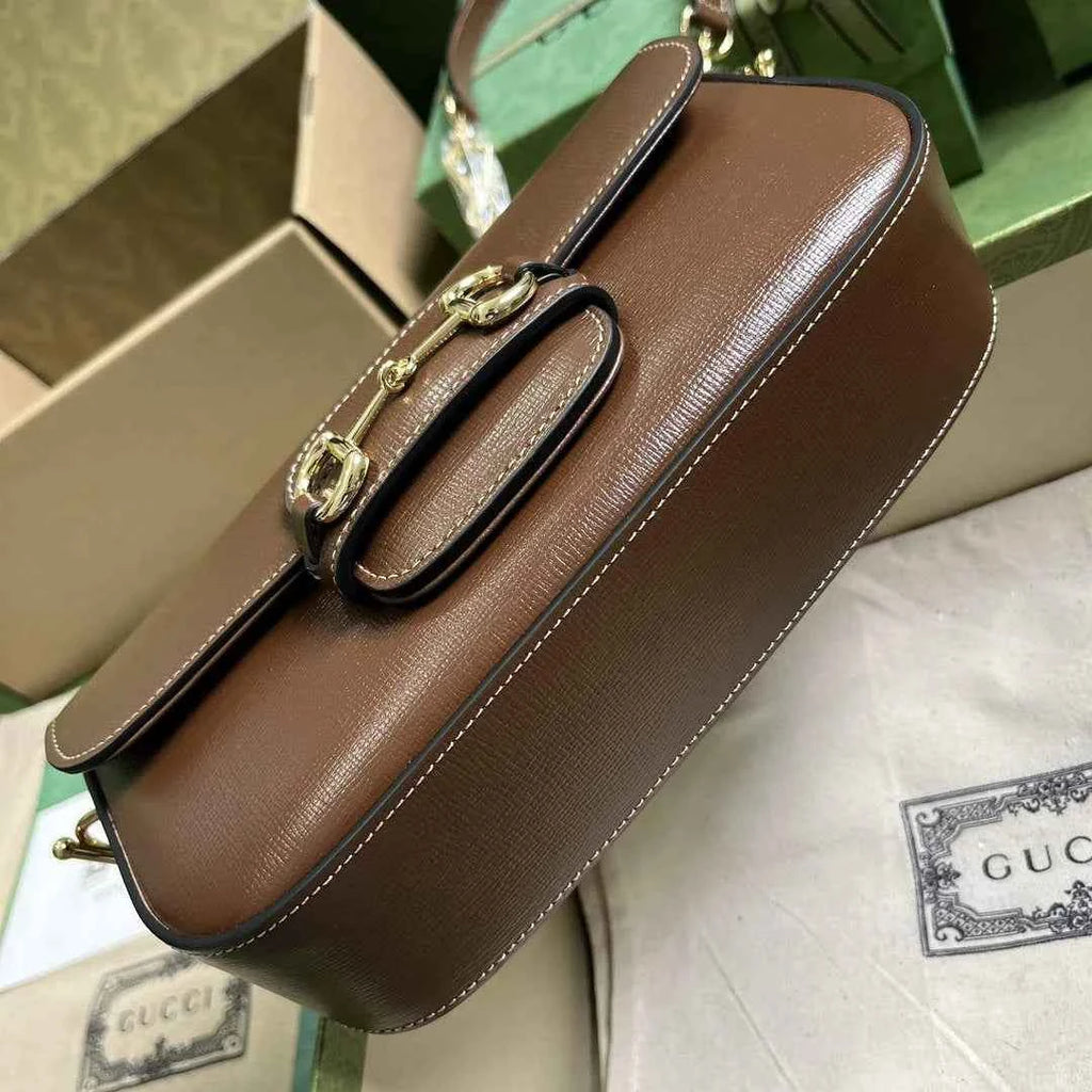 Gucci Horsebit 1955 small shoulder bag 735178 in brown leather